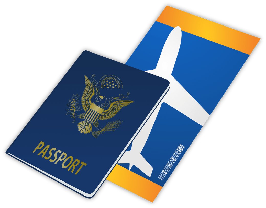 כרטיס טיסה ודרכון